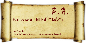 Patzauer Nikétás névjegykártya