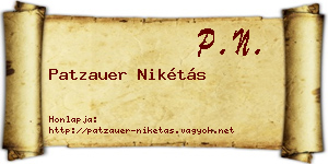 Patzauer Nikétás névjegykártya